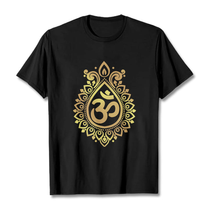 Buddha StonesウォータードロップOMデザインTシャツ - 黒 - 2XL - image 1