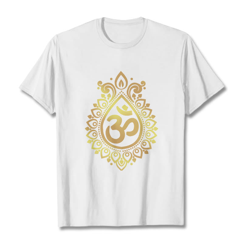 Buddha StonesウォータードロップOMデザインTシャツ - 白 - 2XL - image 6