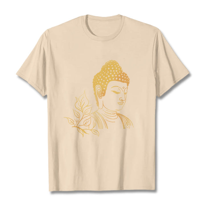 Buddha Stones、黄金の葉、瞑想仏陀Tシャツ - ビスク - 2XL - image 9