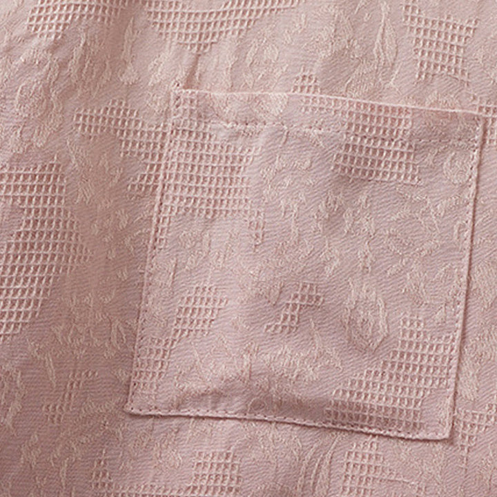 Buddha Stonesカジュアルフラワーカラフルフロッグボタン半袖コットンリネンレディースシャツ - image 9