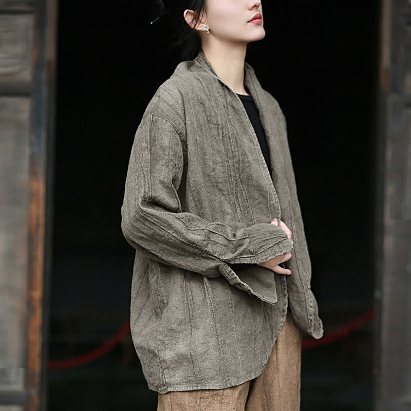 Buddha Stones無地タイダイ 長袖 禅瞑想 オープンフロント ジャケット