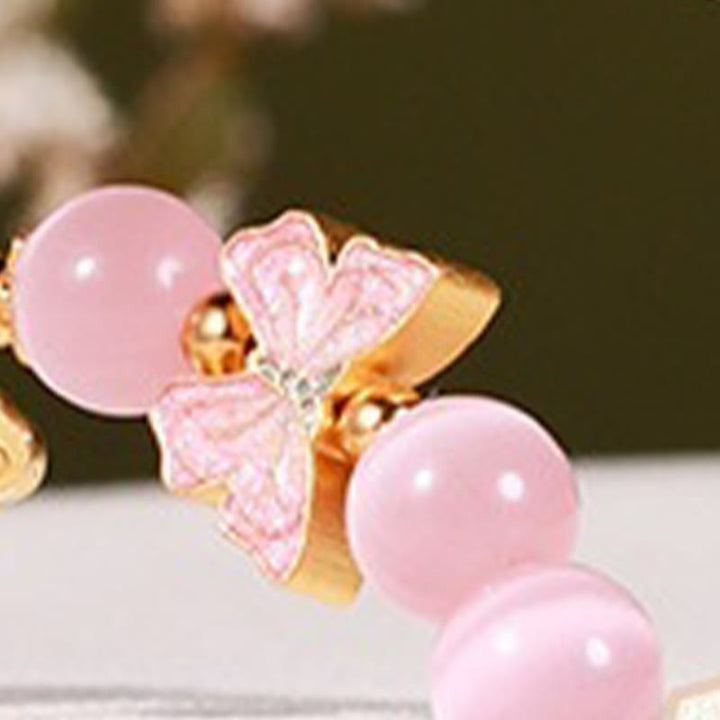 Buddha Stones 925スターリングシルバー キャッツアイ 和田翡翠 バタフライ ピースロックチャーム ピースブレスレット