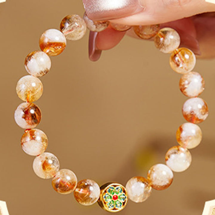 Buddha Stones999スターリングシルバー シトリンオーム・マニ・パドメ・フム守護ブレスレット
