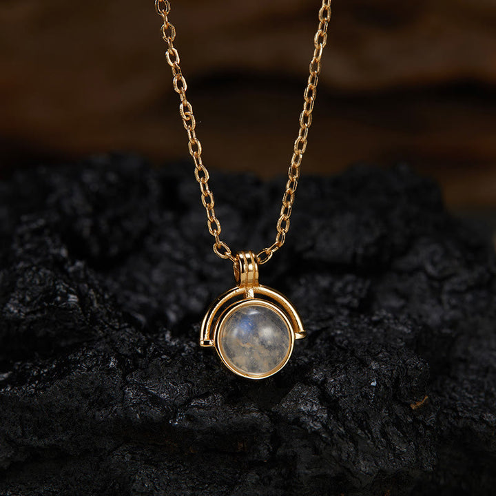 Buddha Stonesレッドアゲート タイガーアイ アクアマリン ムーンストーン 925スターリングシルバー 自信のネックレスペンダント