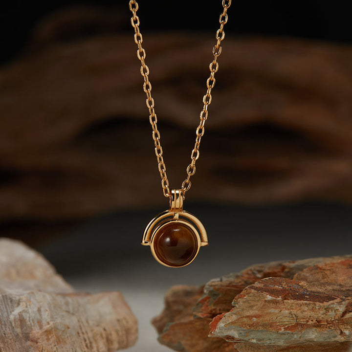 Buddha Stonesレッドアゲート タイガーアイ アクアマリン ムーンストーン 925スターリングシルバー 自信のネックレスペンダント