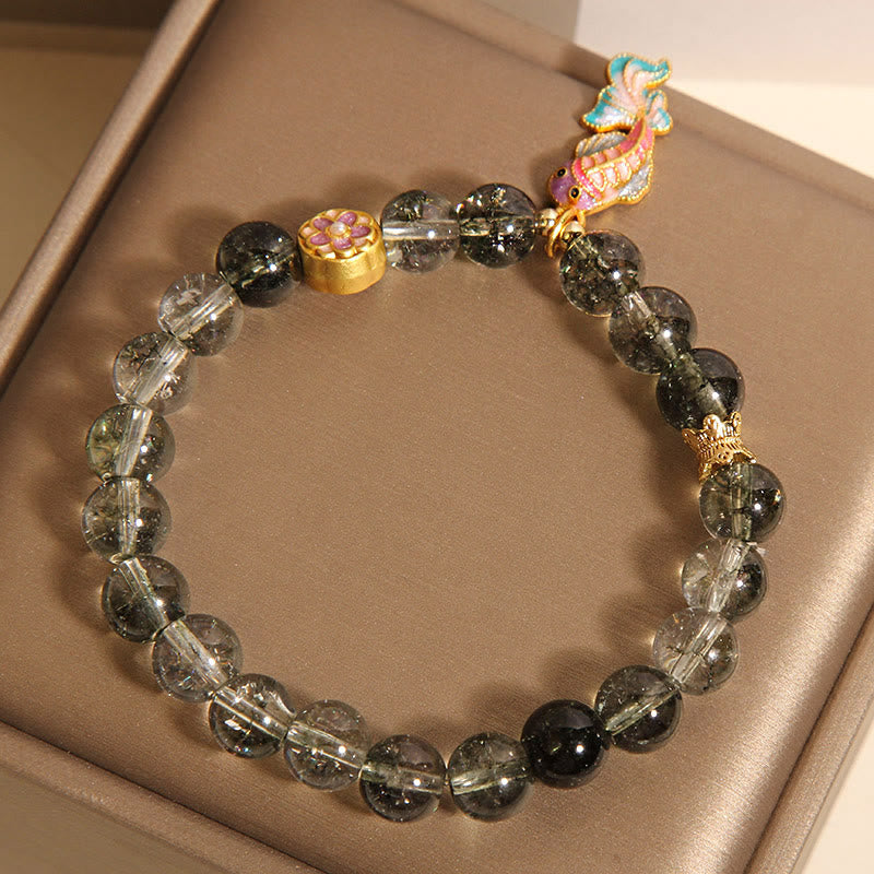 Buddha Stonesグリーンファントム鯉幸運ブレスレット