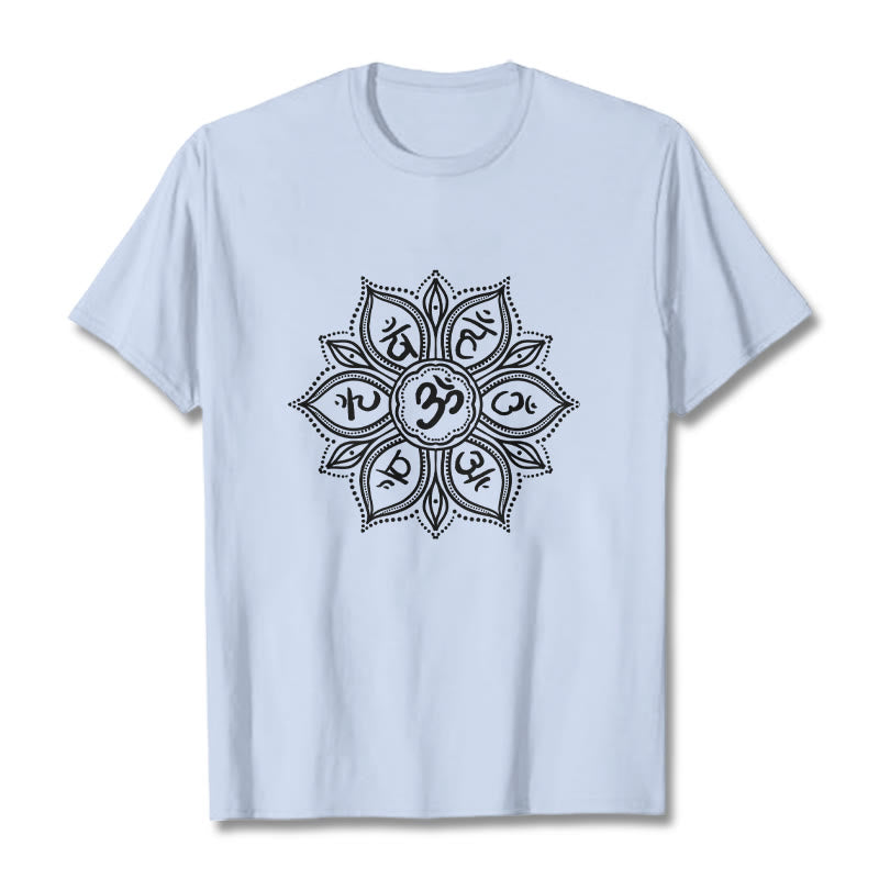 Buddha Stonesマンダラ フラワーオーム・マニ・パドメ・フムマントラ Tシャツ Tシャツ - ライトシアン - 2XL - image 19