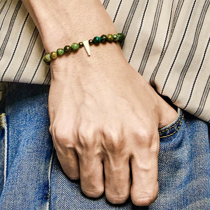 Buddha Stonesヴィンテージ ディストレストデザイン ターコイズ 銅 バランスブレスレット