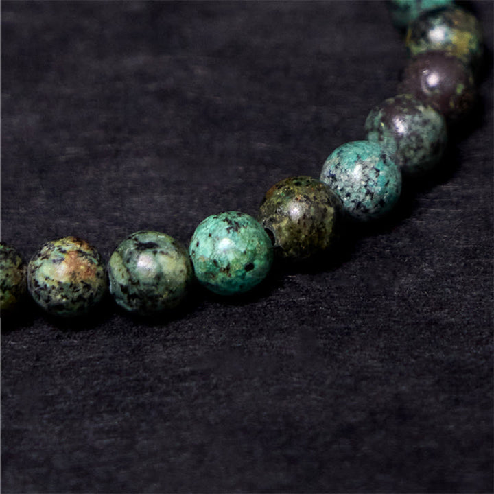 Buddha Stonesヴィンテージ ディストレストデザイン ターコイズ 銅 バランスブレスレット