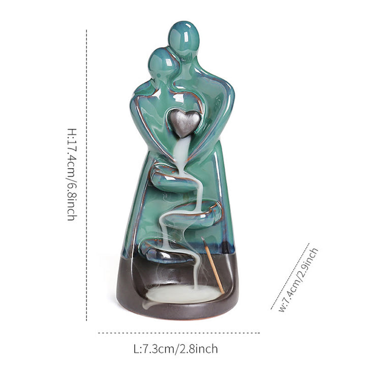 Buddha Stones恋人 カップル 抱擁 愛 陶器 逆流 煙 噴水 癒し 香炉 装飾 - image 12