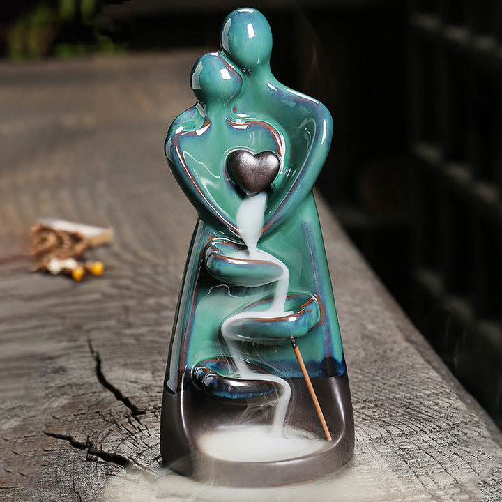 Buddha Stones恋人 カップル 抱擁 愛 陶器 逆流 煙 噴水 癒し 香炉 装飾 - image 5