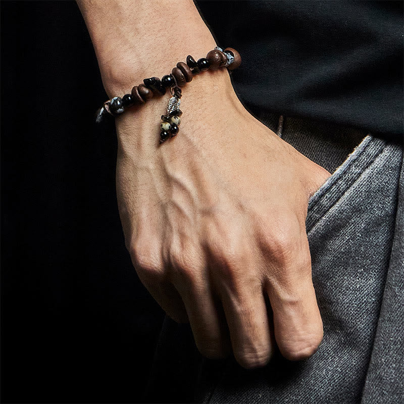 Buddha Stones天然コーヒー豆タイガーアイ福のキャラクター保護ブレスレット - image 5