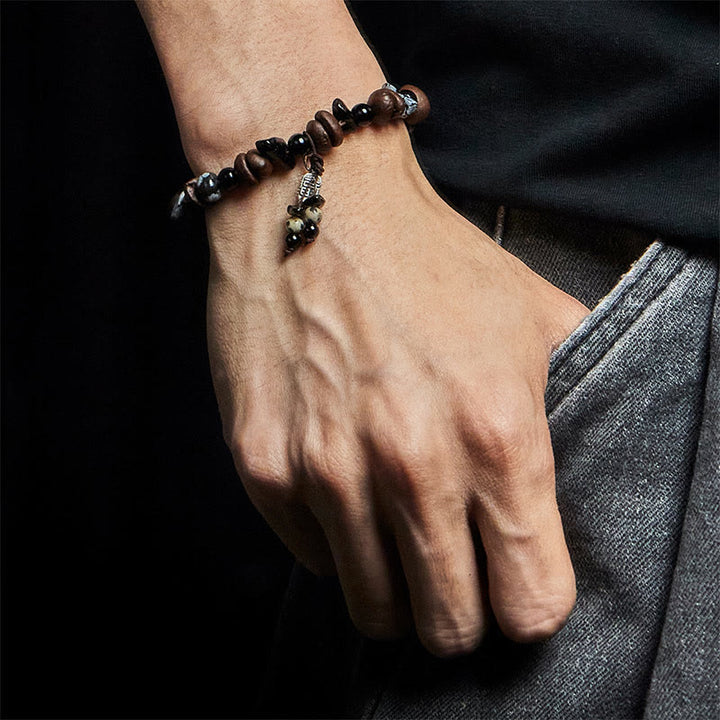 Buddha Stones天然コーヒー豆タイガーアイ福のキャラクター保護ブレスレット - image 5