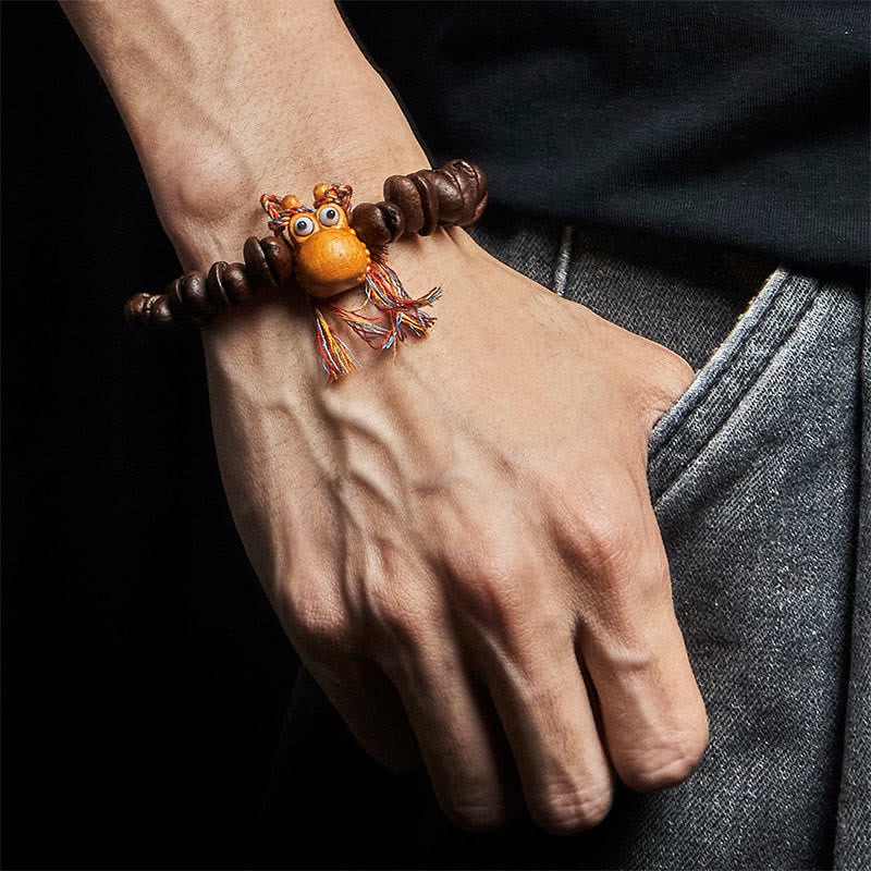 Buddha Stonesハンドメイドの面白いカバのコーヒー豆ウェンジウッドブレスレット - image 5