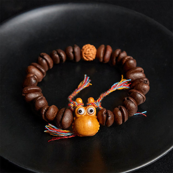 Buddha Stonesハンドメイドの面白いカバのコーヒー豆ウェンジウッドブレスレット - image 4