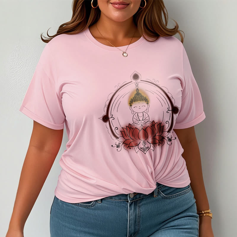Buddha Stones喜びの仏陀 蓮の曼荼羅柄 Tシャツ - image 14