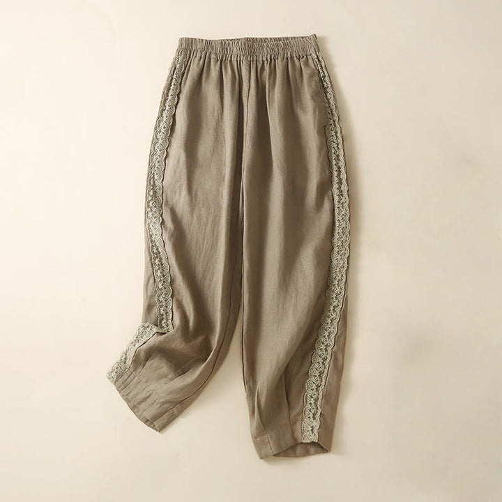 Buddha Stonesプレーンレース レディース ハーレム コットンリネン パンツ ポケット付き - タン - US8-10,UK/AU12-14,EU40-42 (2XL) - image 0