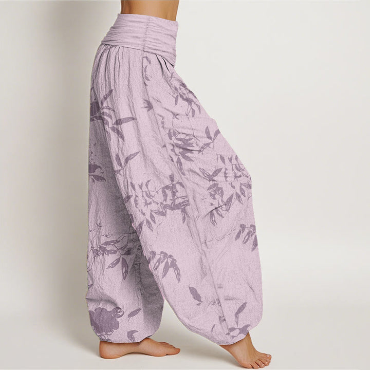 Buddha Stonesピュアコットン ブランチ柄 レディース 伸縮性ウエスト ハーレムパンツ - image 10