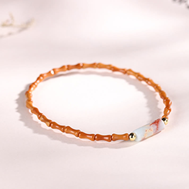 Buddha Stones極細オリーブピットピースブレスレット - image 4