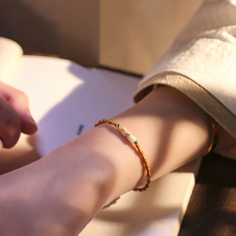 Buddha Stones極細オリーブピットピースブレスレット - image 5