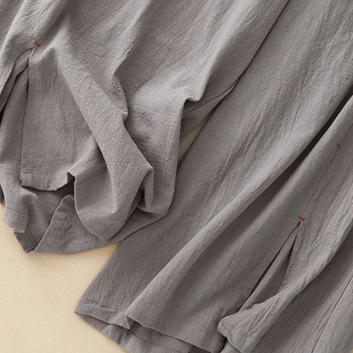 Buddha Stonesカジュアル サイドスリットデザイン コットン レディース ワイドレッグ 7-8丈パンツ ポケット付き - image 13