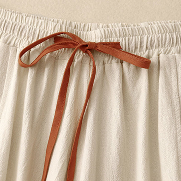 Buddha Stonesカジュアル サイドスリットデザイン コットン レディース ワイドレッグ 7-8丈パンツ ポケット付き - image 6