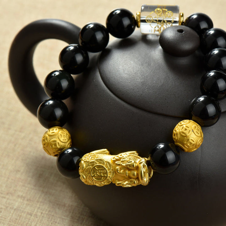 Buddha Stones風水 銅製PiXiu黒曜石 ビーズ開運財運ブレスレット - image 20