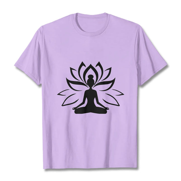 Buddha Stonesと蓮の瞑想する人Tシャツ - 梅 - 2XL - image 17