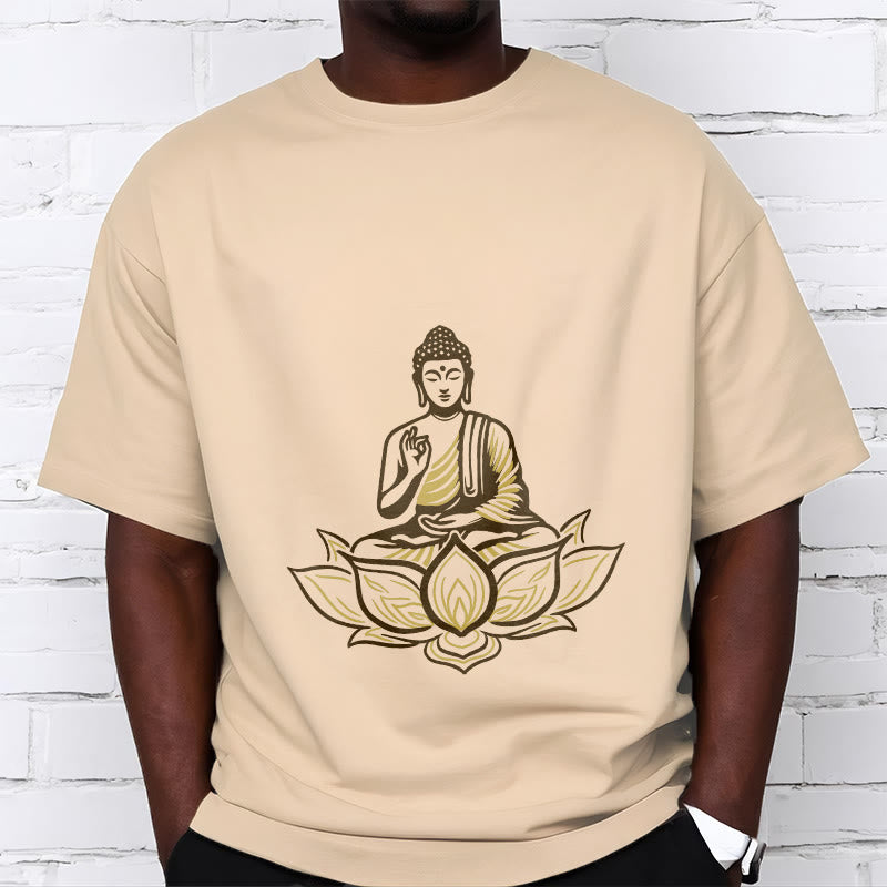 Buddha Stones蓮の中で瞑想する仏陀のTシャツ - image 10