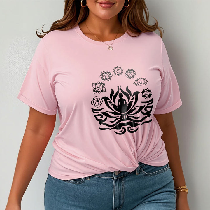 Buddha Stones、 OMシンボル、サンスクリット語のマントラ、仏陀の蓮の花のデザインTシャツ - image 17