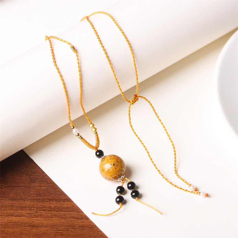 Buddha Stones黒檀工芸ビーズ パール バランスネックレスペンダント - ゴールデンチャーム(ランダムゴールデン) - image 14