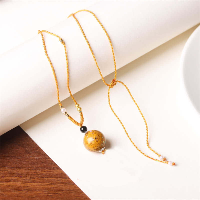 Buddha Stones黒檀工芸ビーズ パール バランスネックレスペンダント - ゴールデン(ランダムゴールデン) - image 16