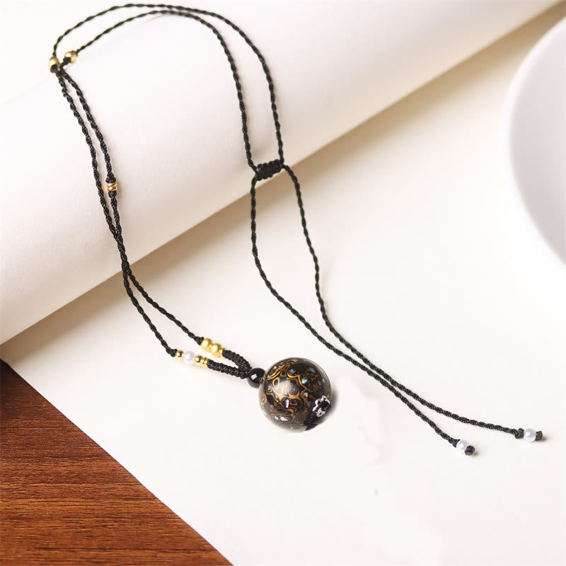 Buddha Stones黒檀工芸ビーズ パール バランスネックレスペンダント - ブラックゴールド(ランダムブラックゴールド) - image 19
