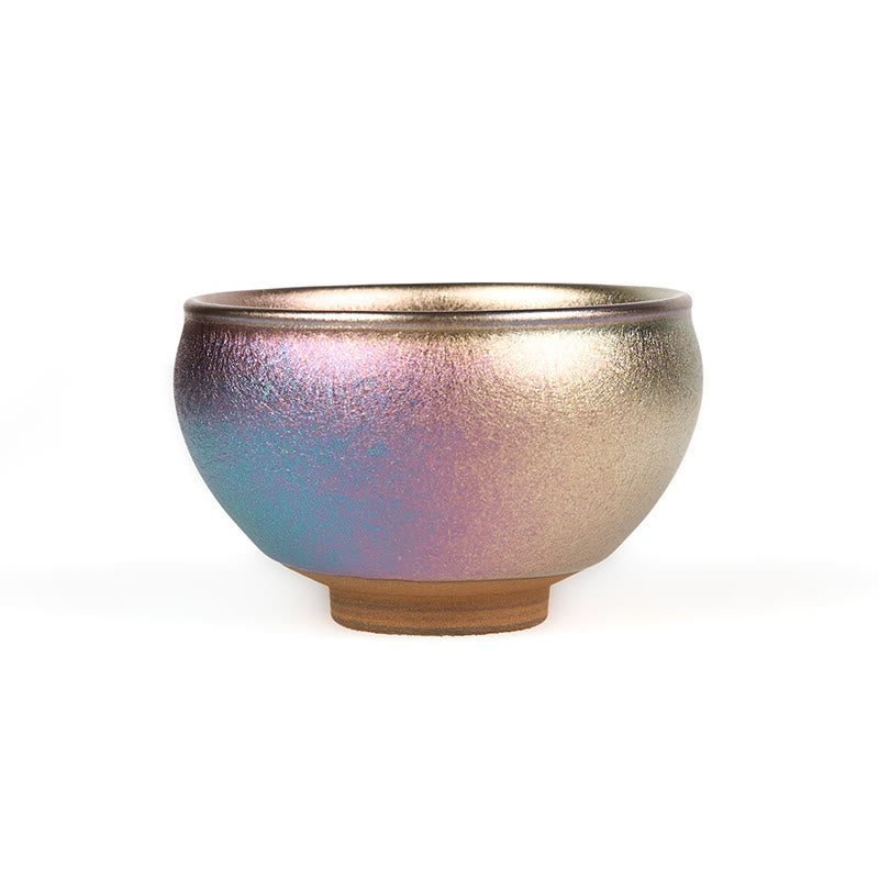 Buddha Stones手作り中国Jianzhanゴールデン蓮の花セラミックティーカップカンフーティーカップ150ml - image 9