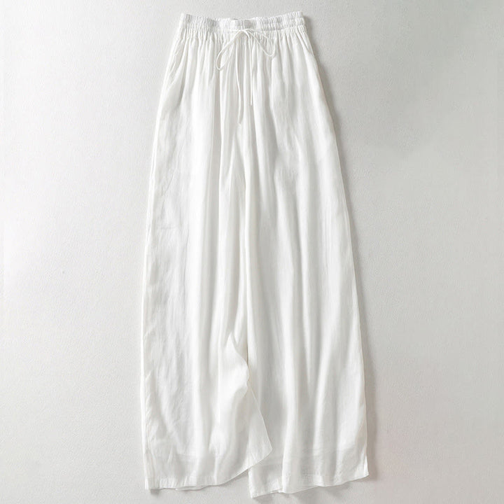 Buddha Stones無地 レースアップ レディース ワイドレッグパンツ - 白 - US8-10,UK/AU12-14,EU40-42 (2XL) - image 6