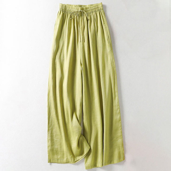 Buddha Stones無地 レースアップ レディース ワイドレッグパンツ - グリーンイエロー - US8-10,UK/AU12-14,EU40-42 (2XL) - image 11