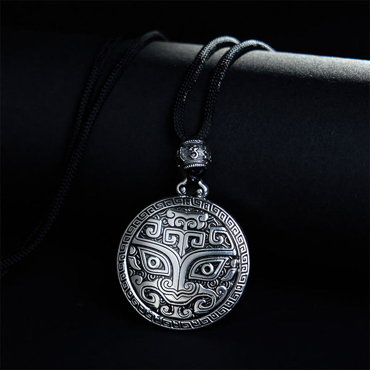 Buddha Stones饕餮オーム・マニ・パドメ・フム銅メッキ シルバー 富のネックレスペンダント - 銅(富♥幸運) - image 1