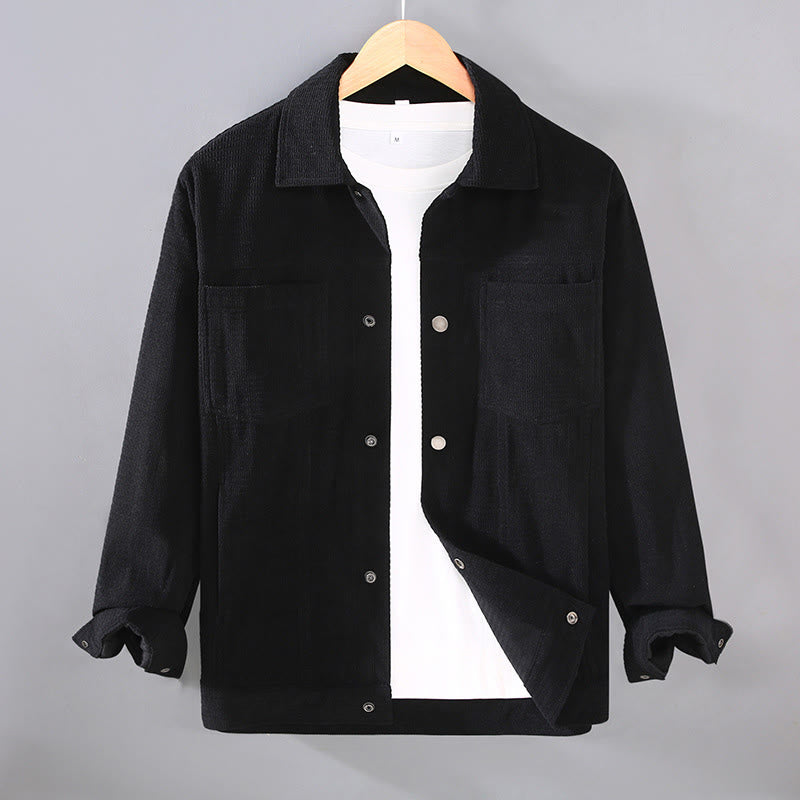 Buddha Stones通勤用ラペルデザインボタン付きメンズ長袖ジャケット(ポケット付き) - 黒 - US/UK/AU42、 EU52 (3XL) - image 7
