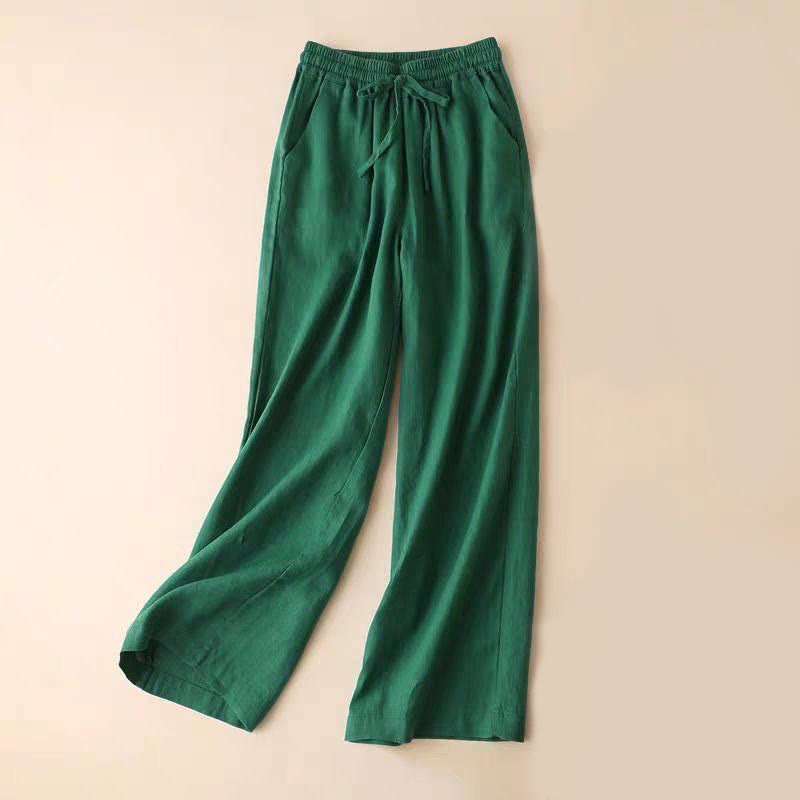 Buddha Stonesカジュアル ハイウエスト レースアップ ワイドレッグパンツ ポケット付き - ミディアムシーグリーン - US12、 UK/AU16、 EU44 (3XL) - image 7