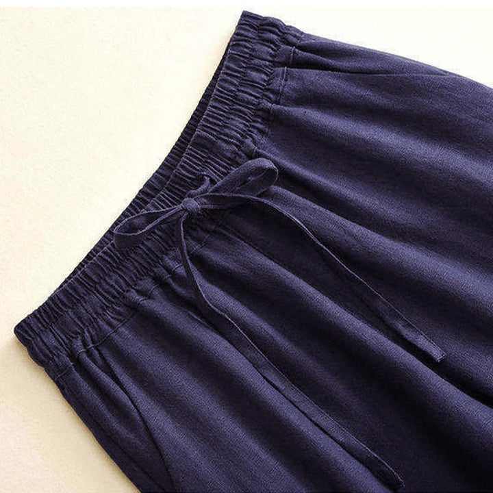 Buddha Stonesカジュアル ハイウエスト レースアップ ワイドレッグパンツ ポケット付き - image 22