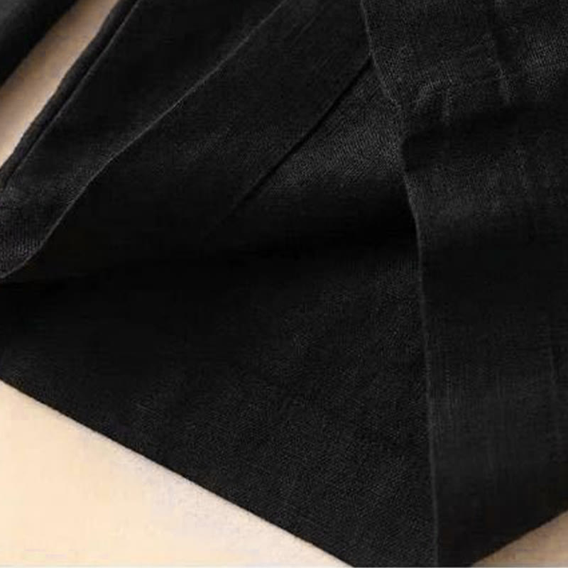 Buddha Stonesカジュアル ハイウエスト レースアップ ワイドレッグパンツ ポケット付き - image 19