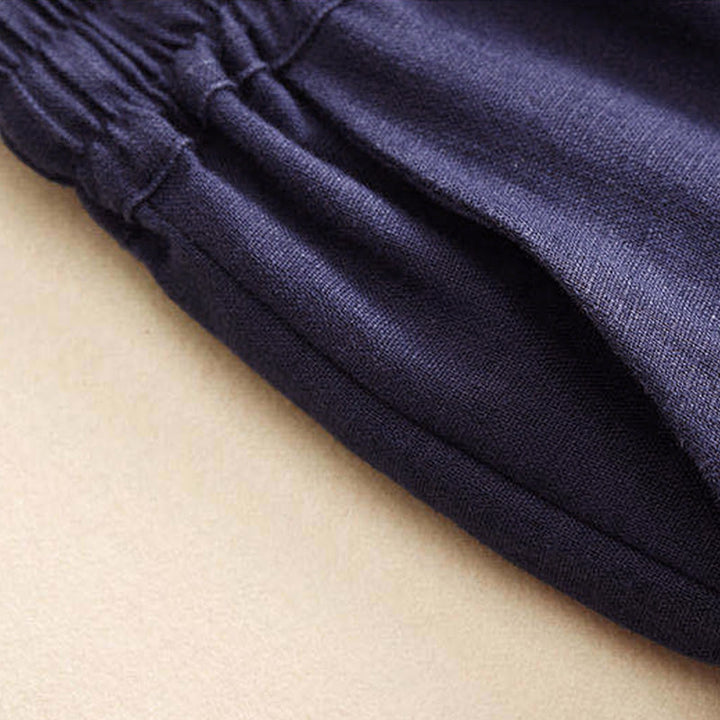 Buddha Stonesカジュアル ハイウエスト レースアップ ワイドレッグパンツ ポケット付き - image 23