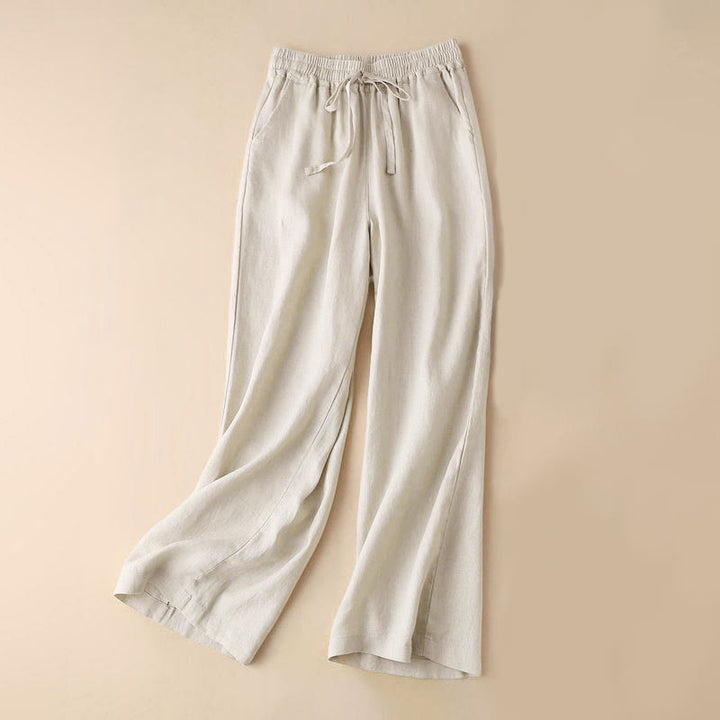 Buddha Stonesカジュアル ハイウエスト レースアップ ワイドレッグパンツ ポケット付き - リネン - US12、 UK/AU16、 EU44 (3XL) - image 24