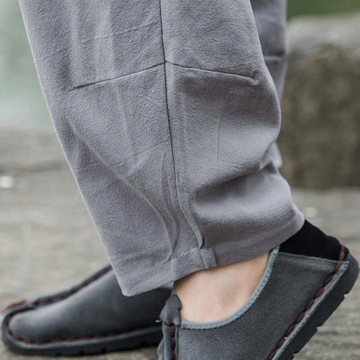 Buddha Stonesプレーン カジュアル リネン ブルマー メンズ パンツ ポケット付き - image 19