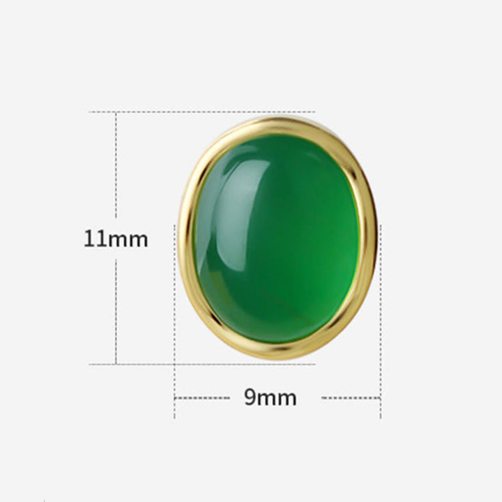 Buddha Stones925スターリングシルバー ゴールデングリーンカルセドニー ストレングスイヤリング  - image 4