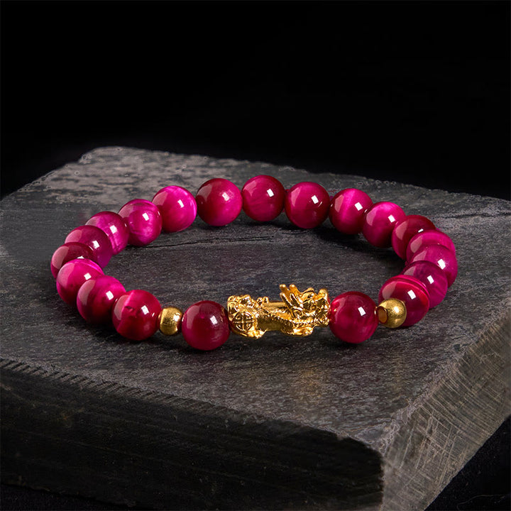 Buddha Stones各種カラータイガーアイビーズPiXiu富勇気ブレスレット - ローズタイガーアイ(手首周り:17~19cm) - image 12