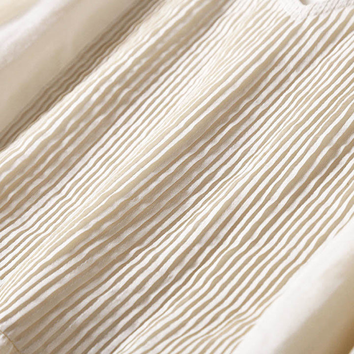 Buddha Stonesカジュアル アコーディオンプリーツ 無地 Vネック 半袖 コットン ミディドレス ポケット付き - image 36