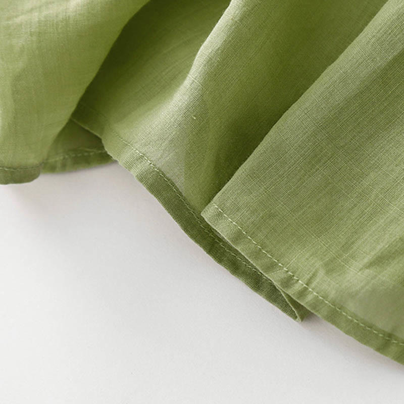 Buddha Stonesカジュアル アコーディオンプリーツ 無地 Vネック 半袖 コットン ミディドレス ポケット付き - image 20