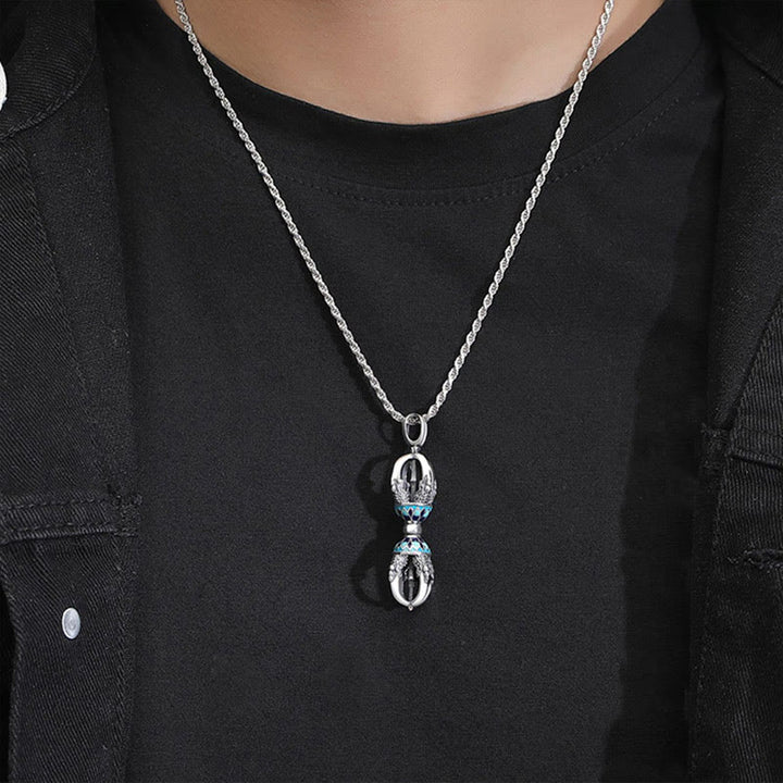 Buddha Stonesチベット銅金剛杵ドルジェスピリチュアルパワーネックレスペンダント - image 4