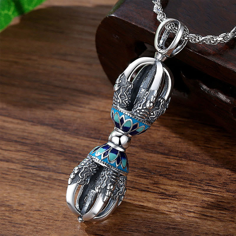 Buddha Stonesチベット銅金剛杵ドルジェスピリチュアルパワーネックレスペンダント - image 2